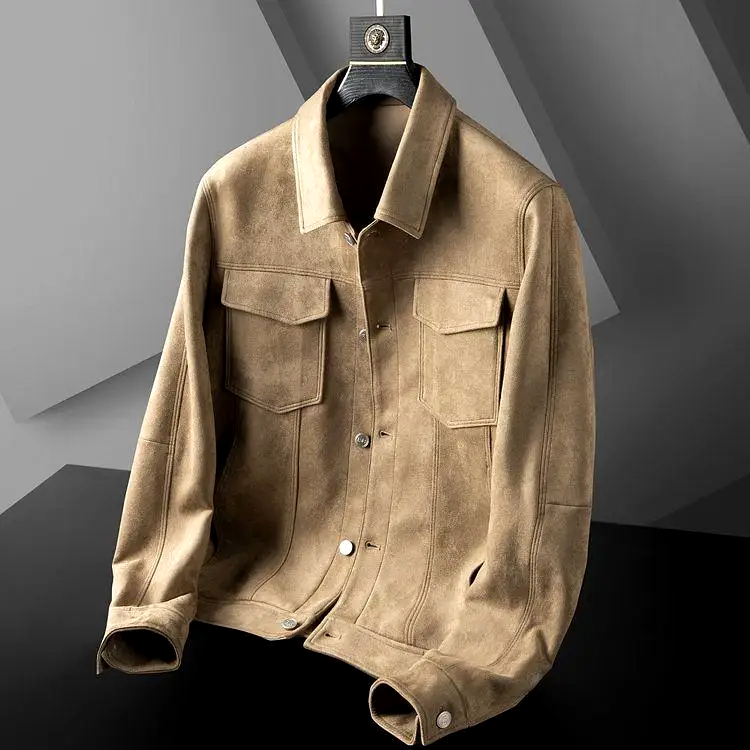 Chaqueta elegante de ante para hombre