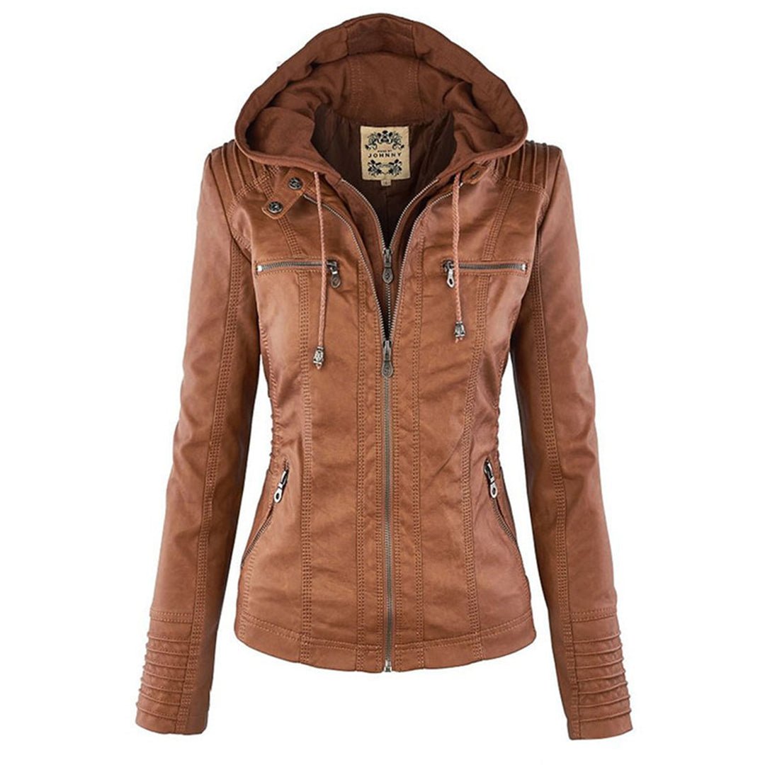Chaqueta entallada con capucha para mujer