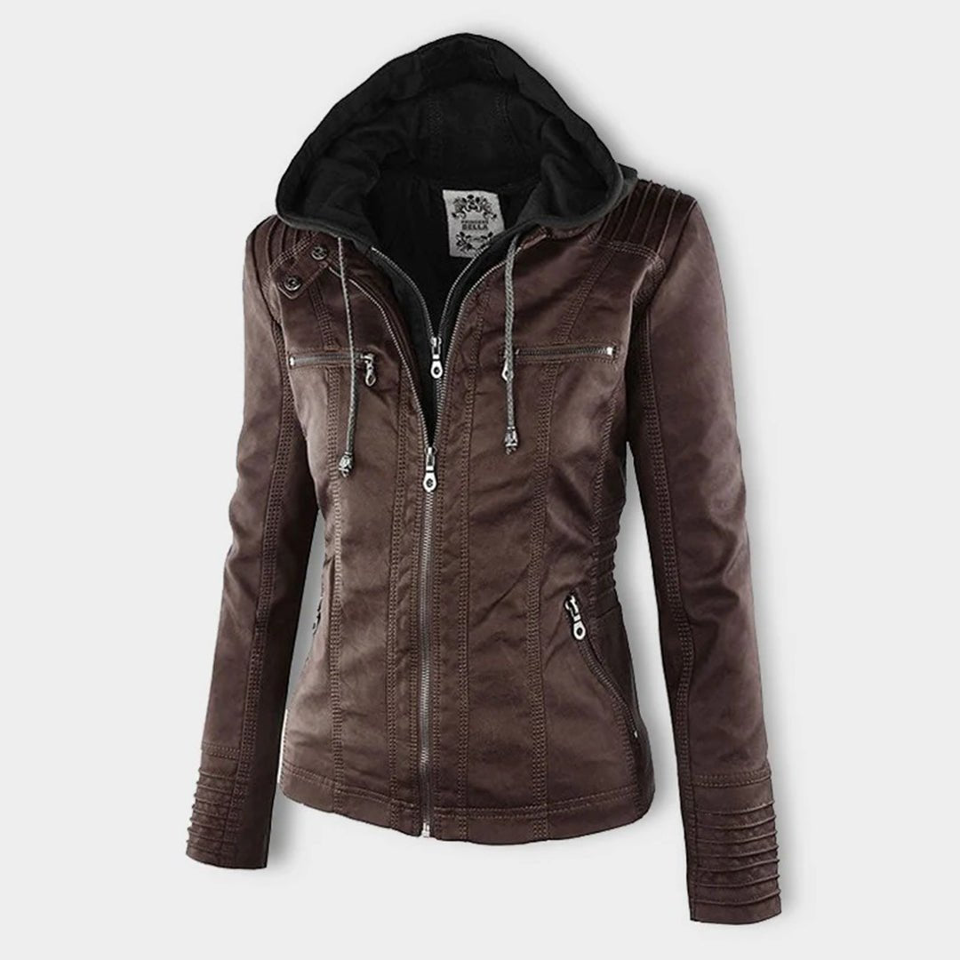 Chaqueta entallada con capucha para mujer