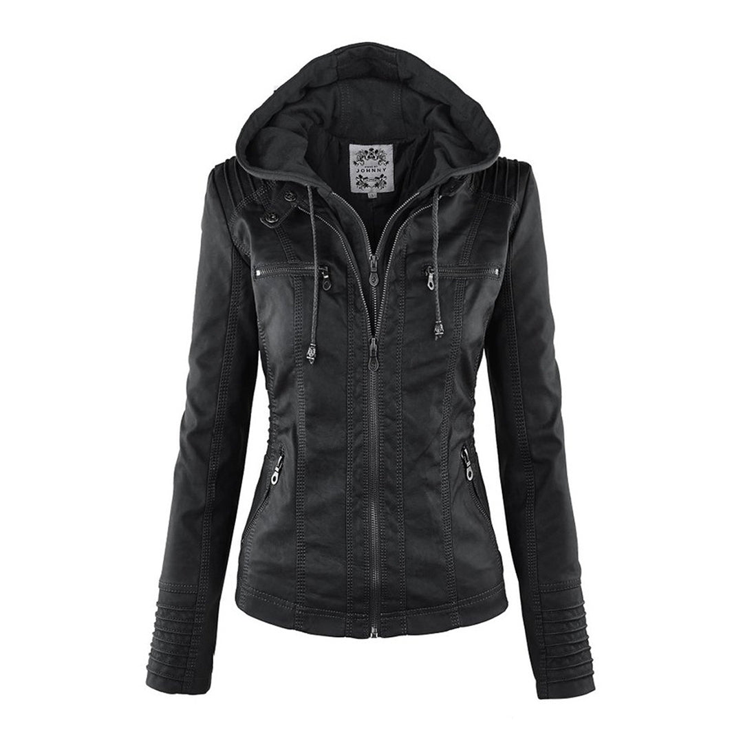 Chaqueta entallada con capucha para mujer