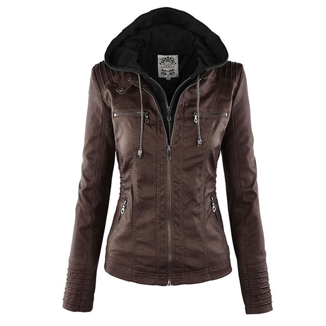 Chaqueta entallada con capucha para mujer
