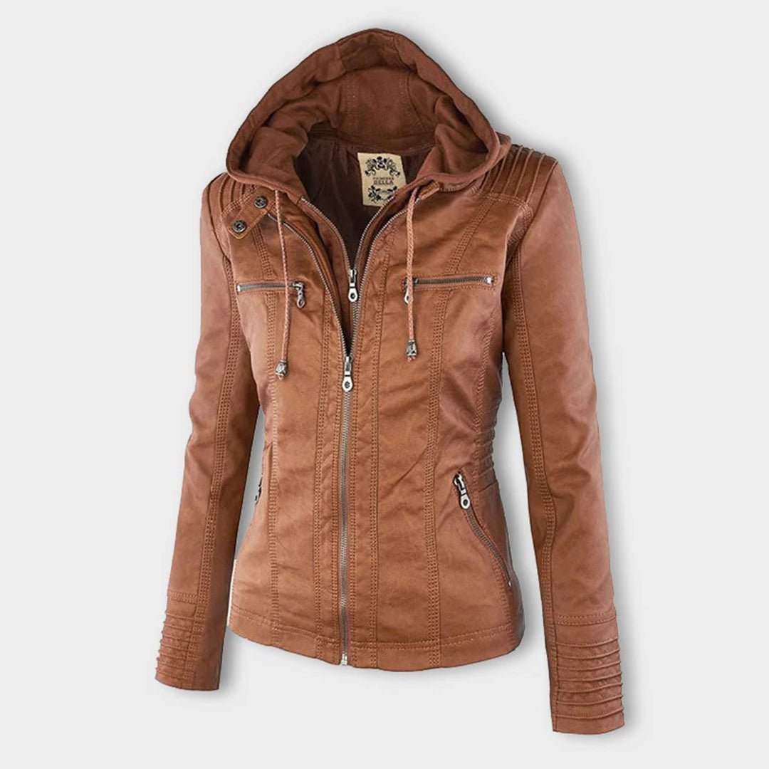 Chaqueta entallada con capucha para mujer