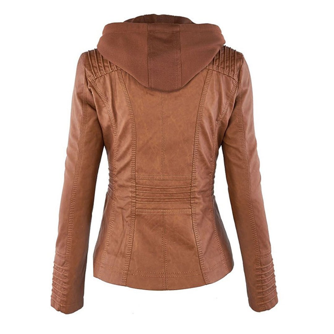 Chaqueta entallada con capucha para mujer