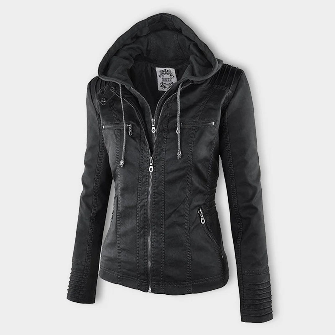 Chaqueta entallada con capucha para mujer