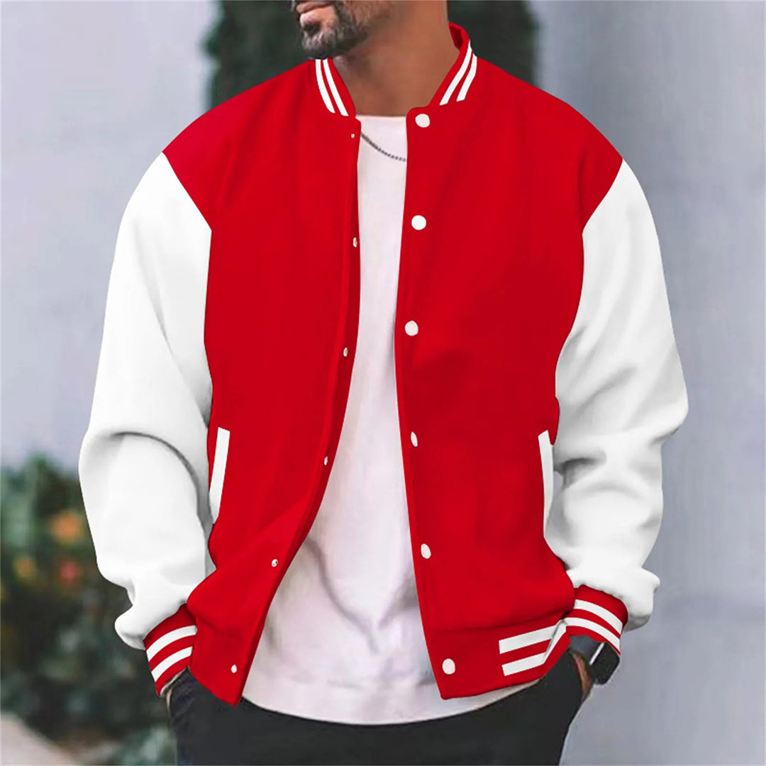 Chaqueta estilo béisbol tipo bomber para hombre: estilo casual para otoño