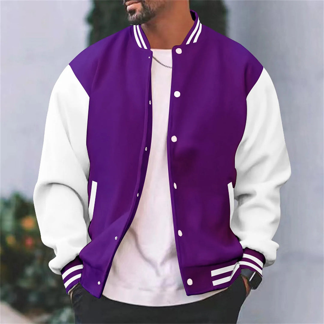 Chaqueta estilo béisbol tipo bomber para hombre: estilo casual para otoño
