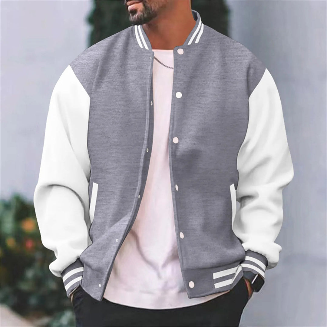 Chaqueta estilo béisbol tipo bomber para hombre: estilo casual para otoño