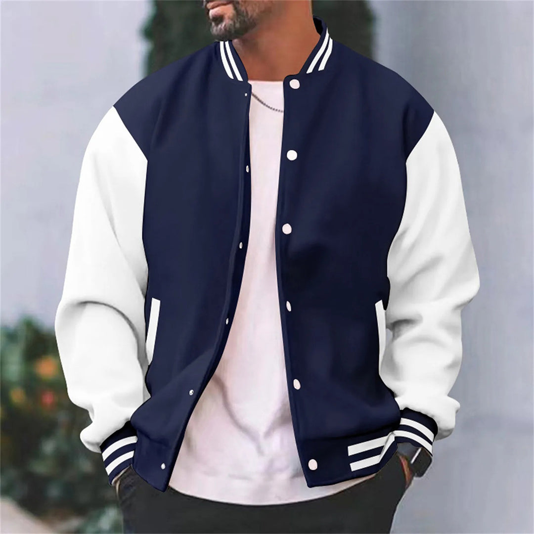 Chaqueta estilo béisbol tipo bomber para hombre: estilo casual para otoño