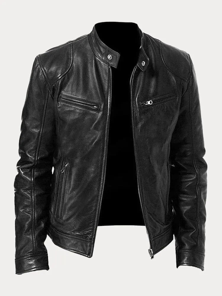 Chaqueta estilo motero entallada para hombre