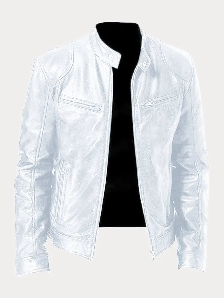 Chaqueta estilo motero entallada para hombre