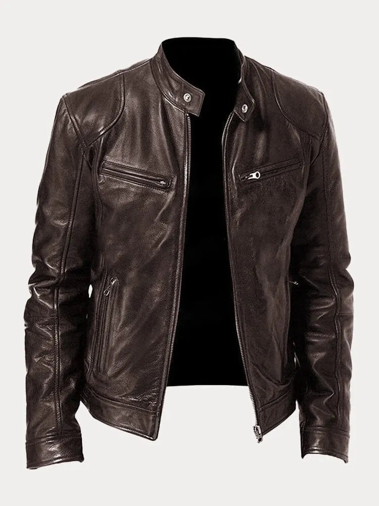 Chaqueta estilo motero entallada para hombre
