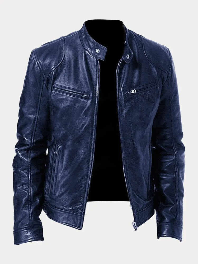 Chaqueta estilo motero entallada para hombre
