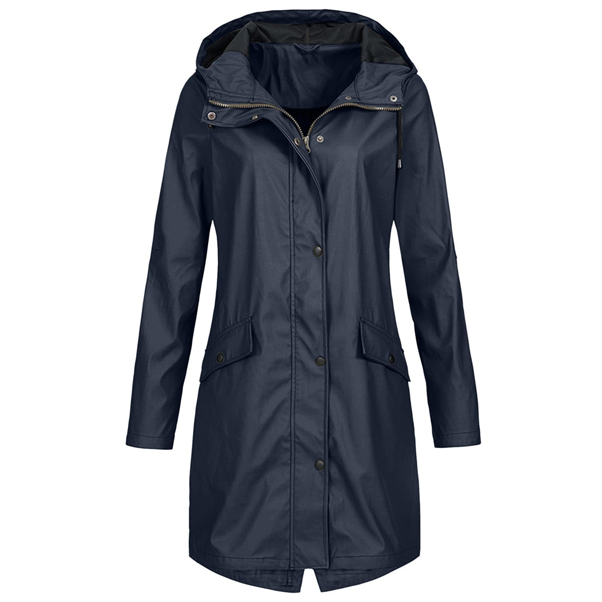 Chaqueta impermeable para lluvia con capucha ajustable para mujer