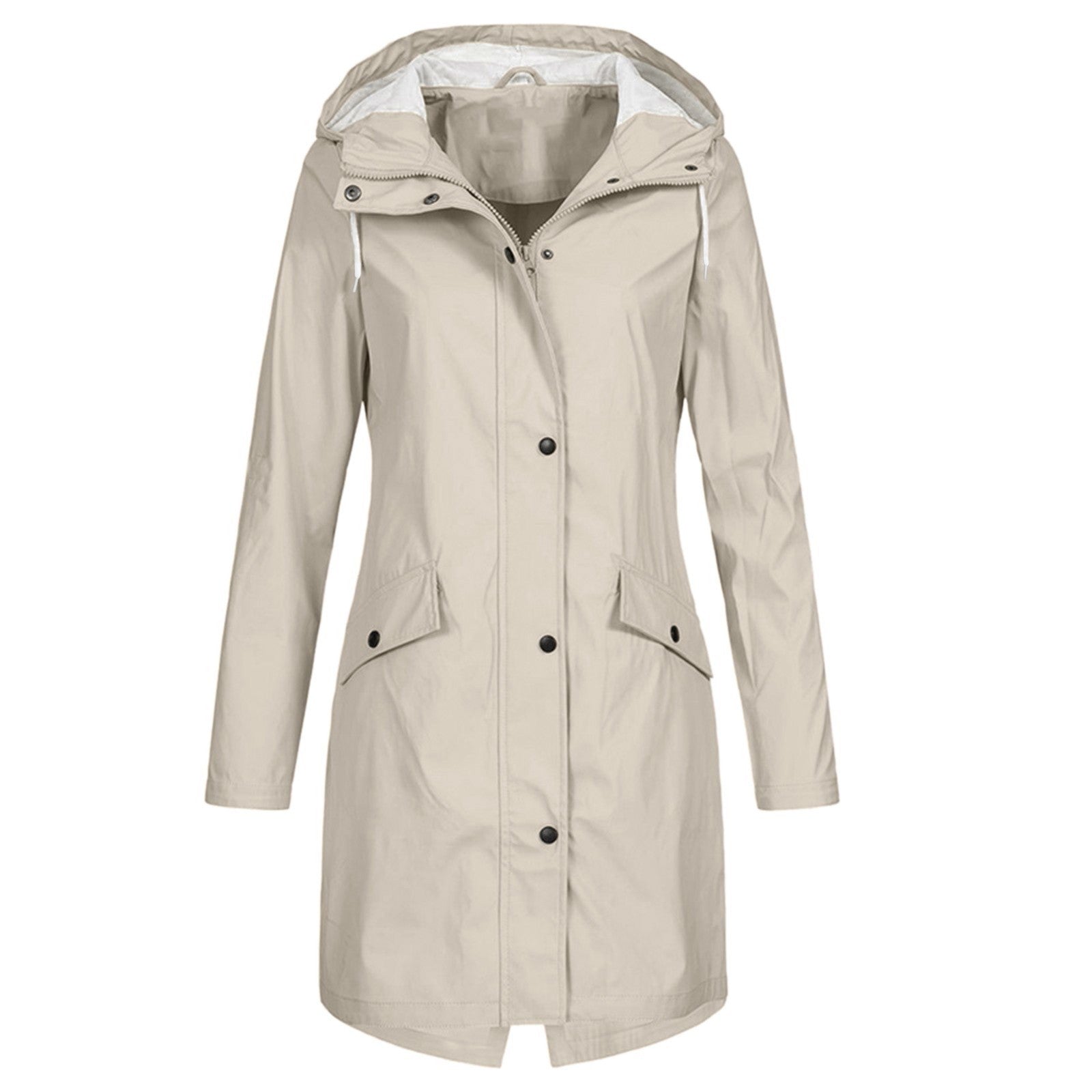 Chaqueta impermeable para lluvia con capucha ajustable para mujer