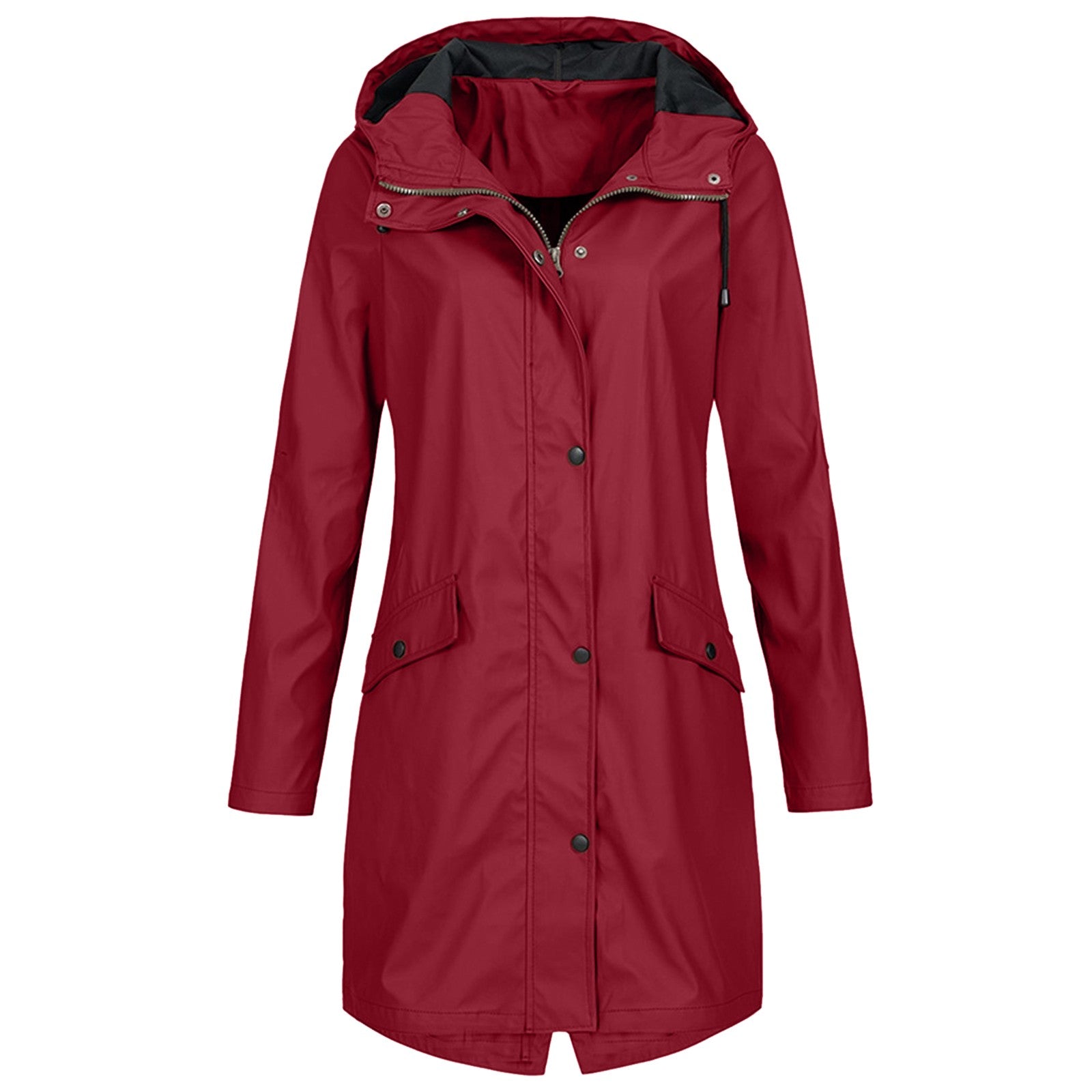 Chaqueta impermeable para lluvia con capucha ajustable para mujer