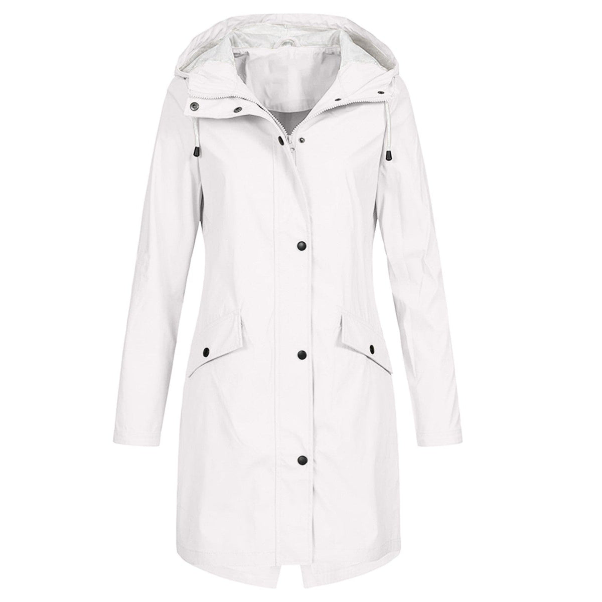 Chaqueta impermeable para lluvia con capucha ajustable para mujer