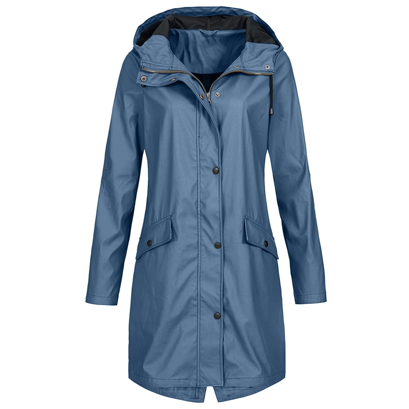 Chaqueta impermeable para lluvia con capucha ajustable para mujer
