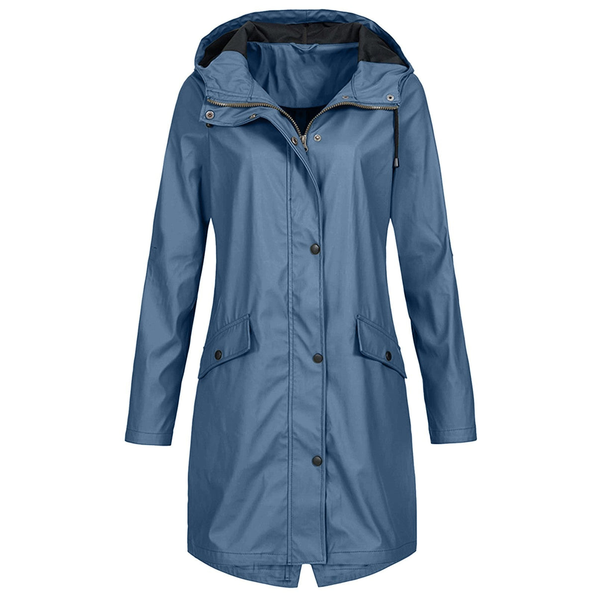 Chaqueta impermeable para lluvia con capucha ajustable para mujer