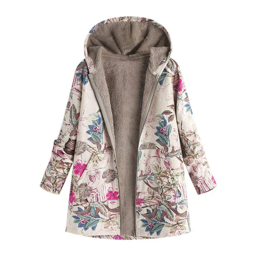 Chaqueta larga de primavera para mujer con capucha y bolsillos delanteros