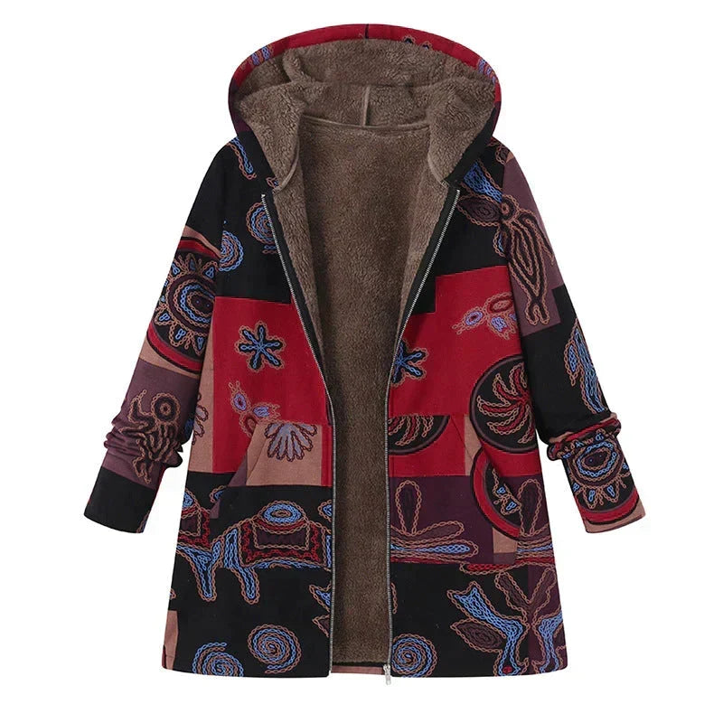 Chaqueta larga de primavera para mujer con capucha y bolsillos delanteros