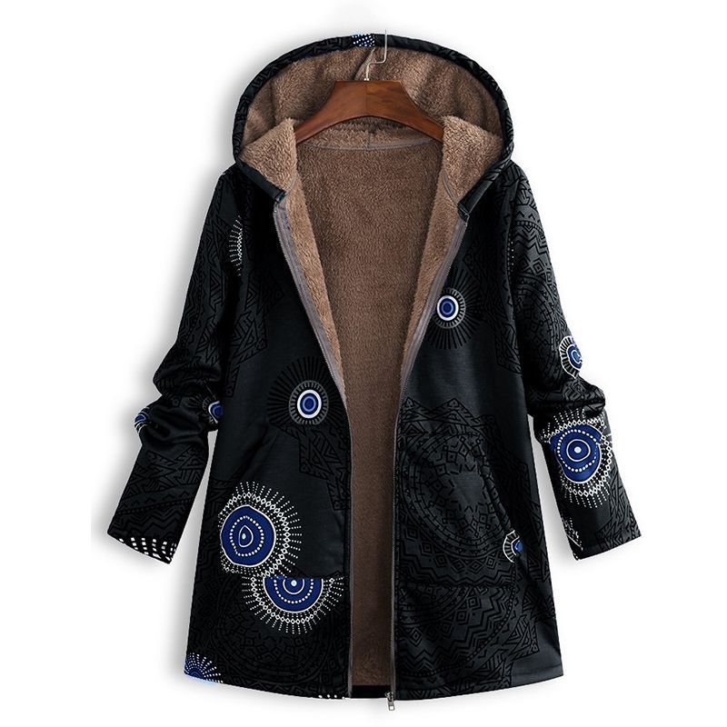 Chaqueta larga de primavera para mujer con capucha y bolsillos delanteros