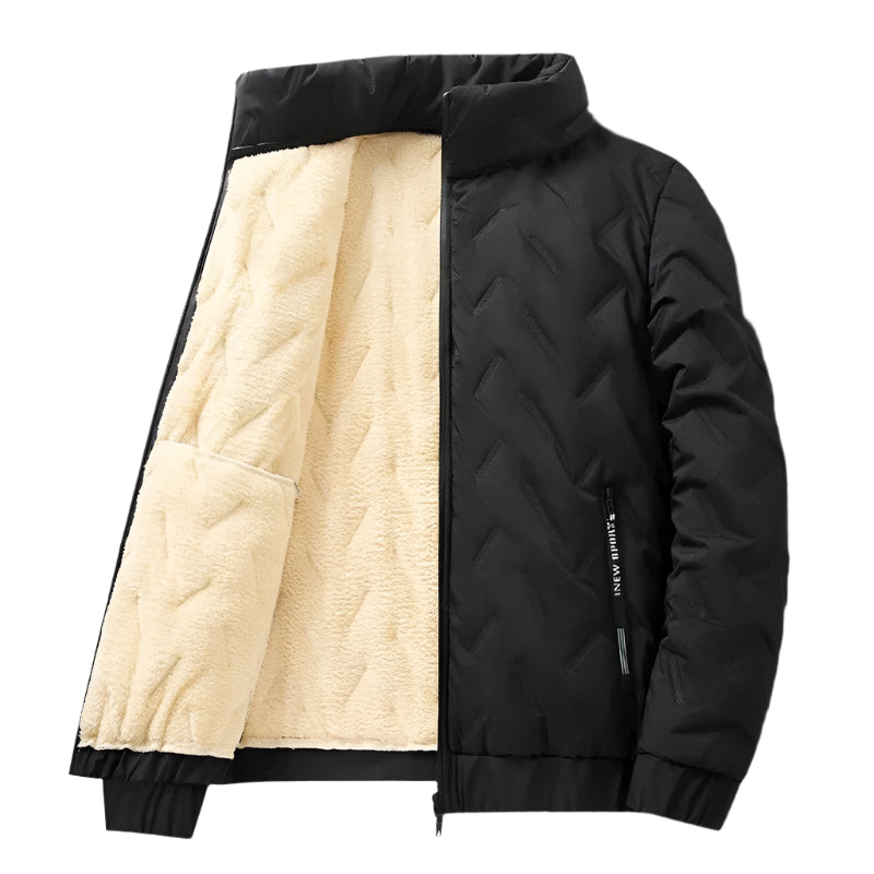 Chaqueta para hombre acolchada con forro de imitación de piel de cordero
