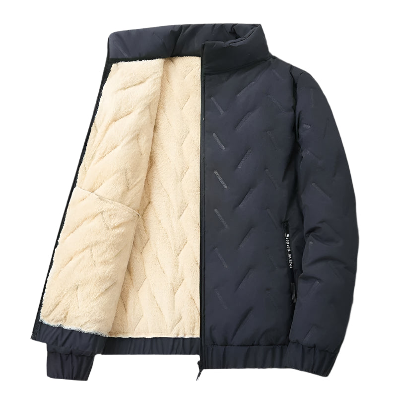 Chaqueta para hombre acolchada con forro de imitación de piel de cordero