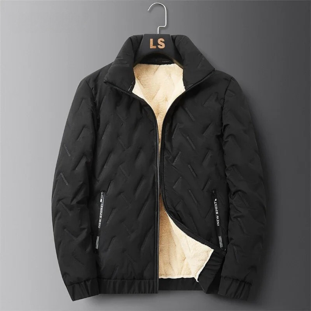 Chaqueta para hombre acolchada con forro de imitación de piel de cordero