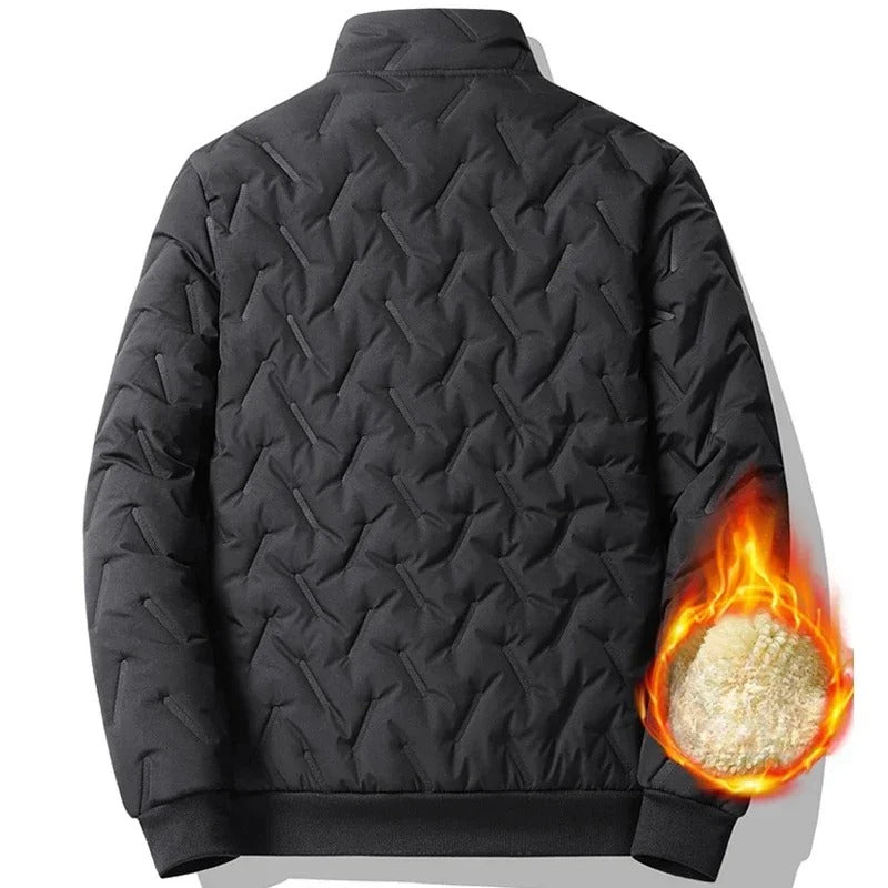 Chaqueta para hombre acolchada con forro de imitación de piel de cordero