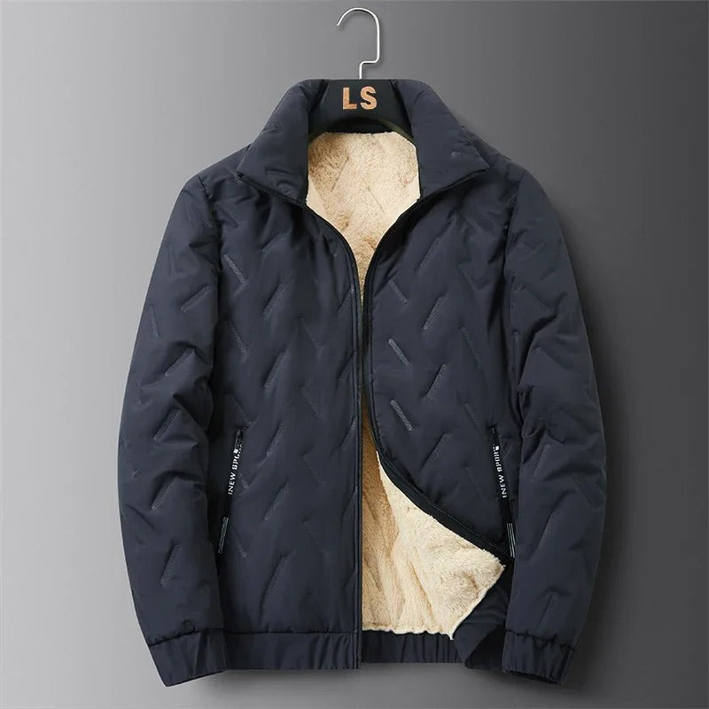 Chaqueta para hombre acolchada con forro de imitación de piel de cordero