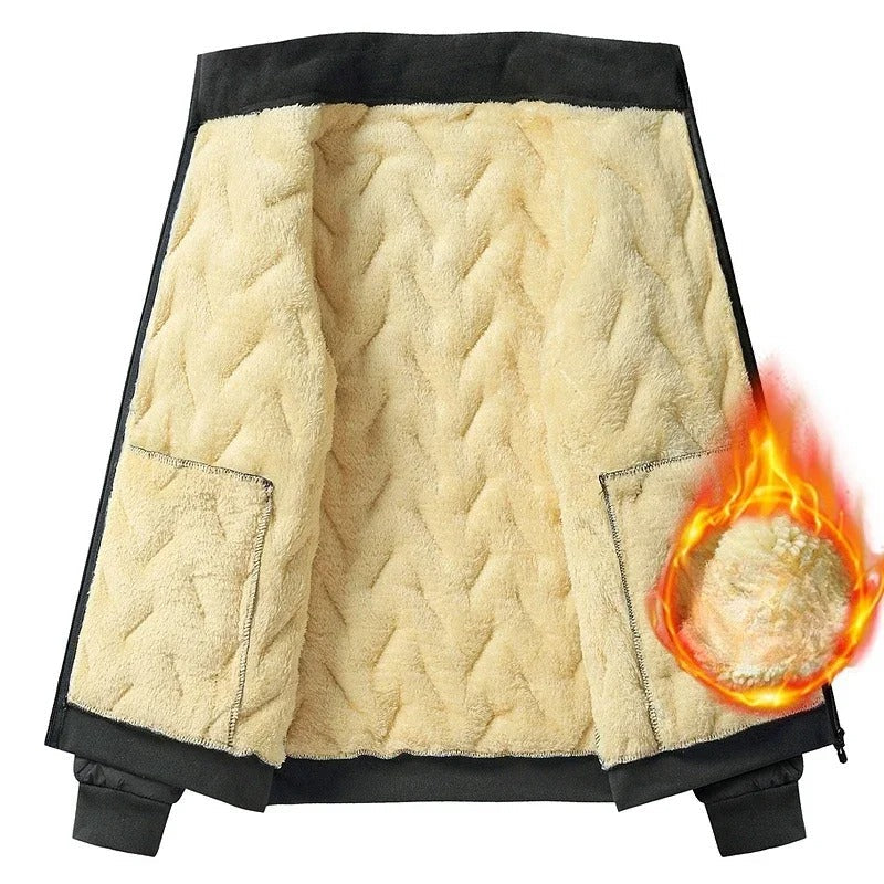 Chaqueta para hombre acolchada con forro de imitación de piel de cordero