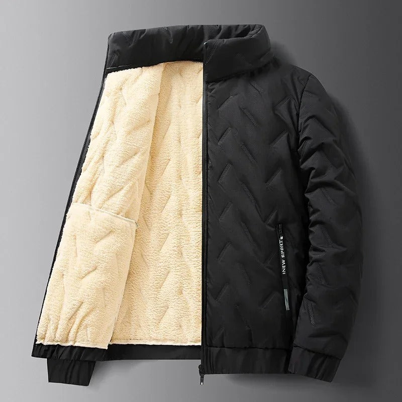 Chaqueta para hombre acolchada con forro de imitación de piel de cordero