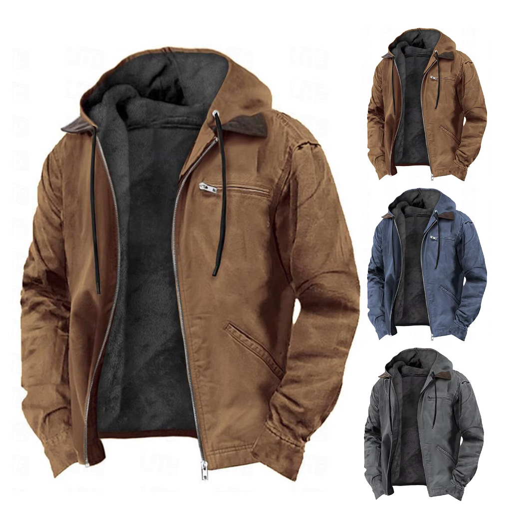 Chaqueta para hombre con capucha y cremallera