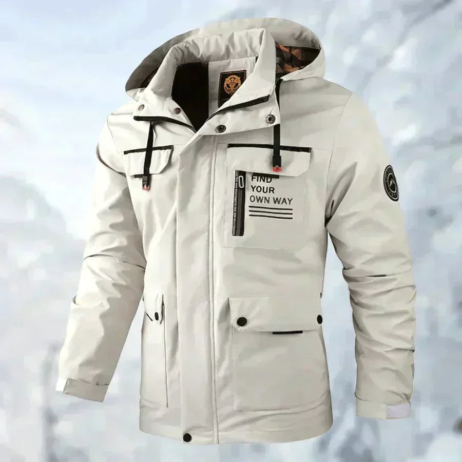 Chaqueta para hombre impermeable y cortavientos | Capucha extraíble