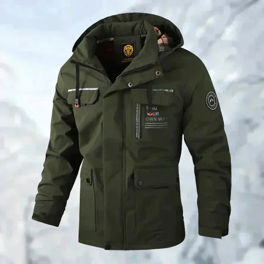 Chaqueta para hombre impermeable y cortavientos | Capucha extraíble