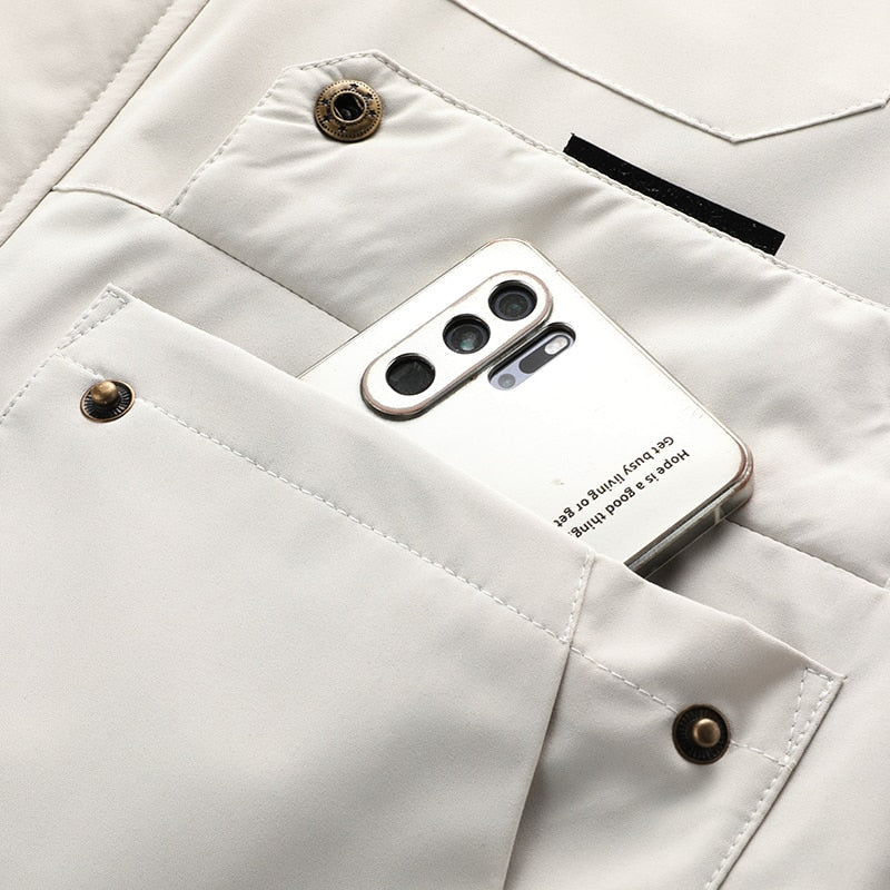 Chaqueta para hombre impermeable y cortavientos | Capucha extraíble