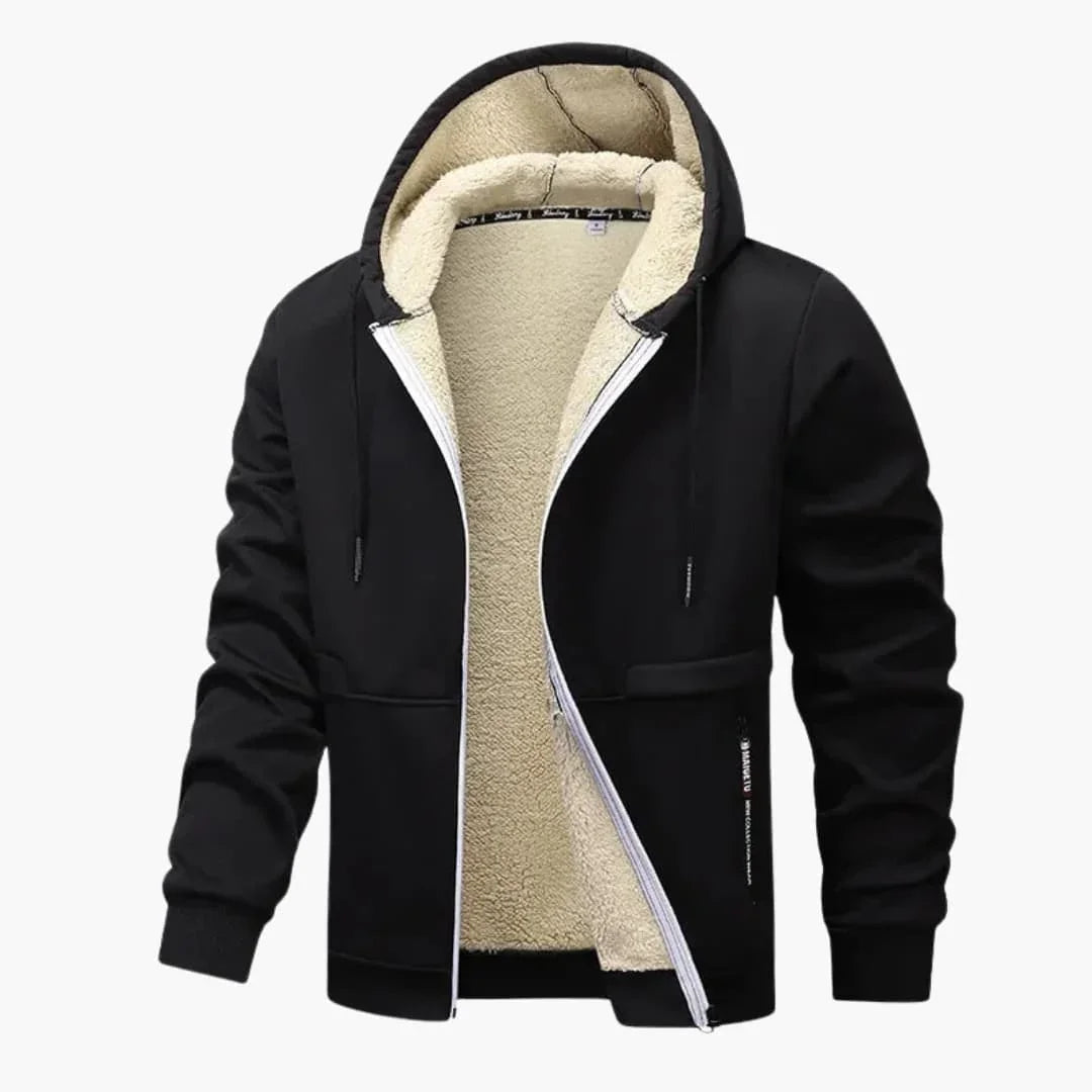 Chaqueta polar para hombre con cremallera y manga larga
