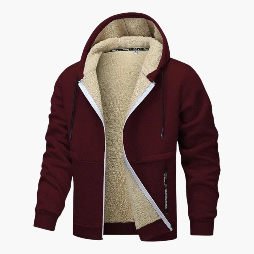 Chaqueta polar para hombre con cremallera y manga larga