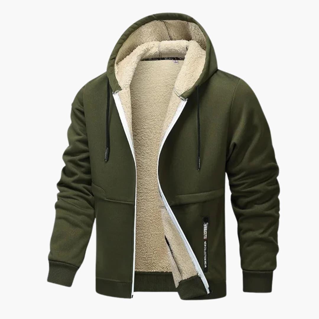 Chaqueta polar para hombre con cremallera y manga larga