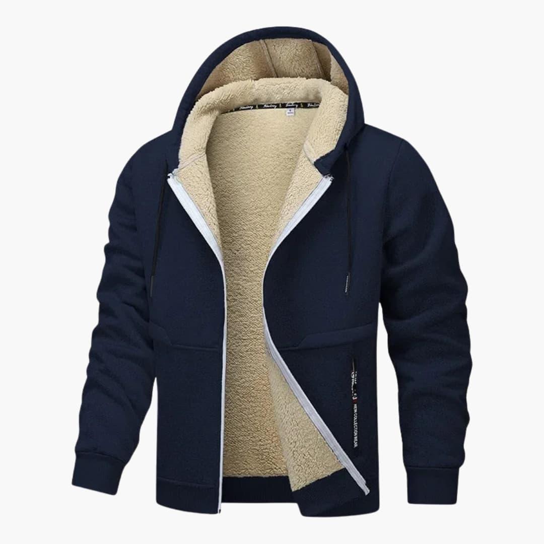 Chaqueta polar para hombre con cremallera y manga larga