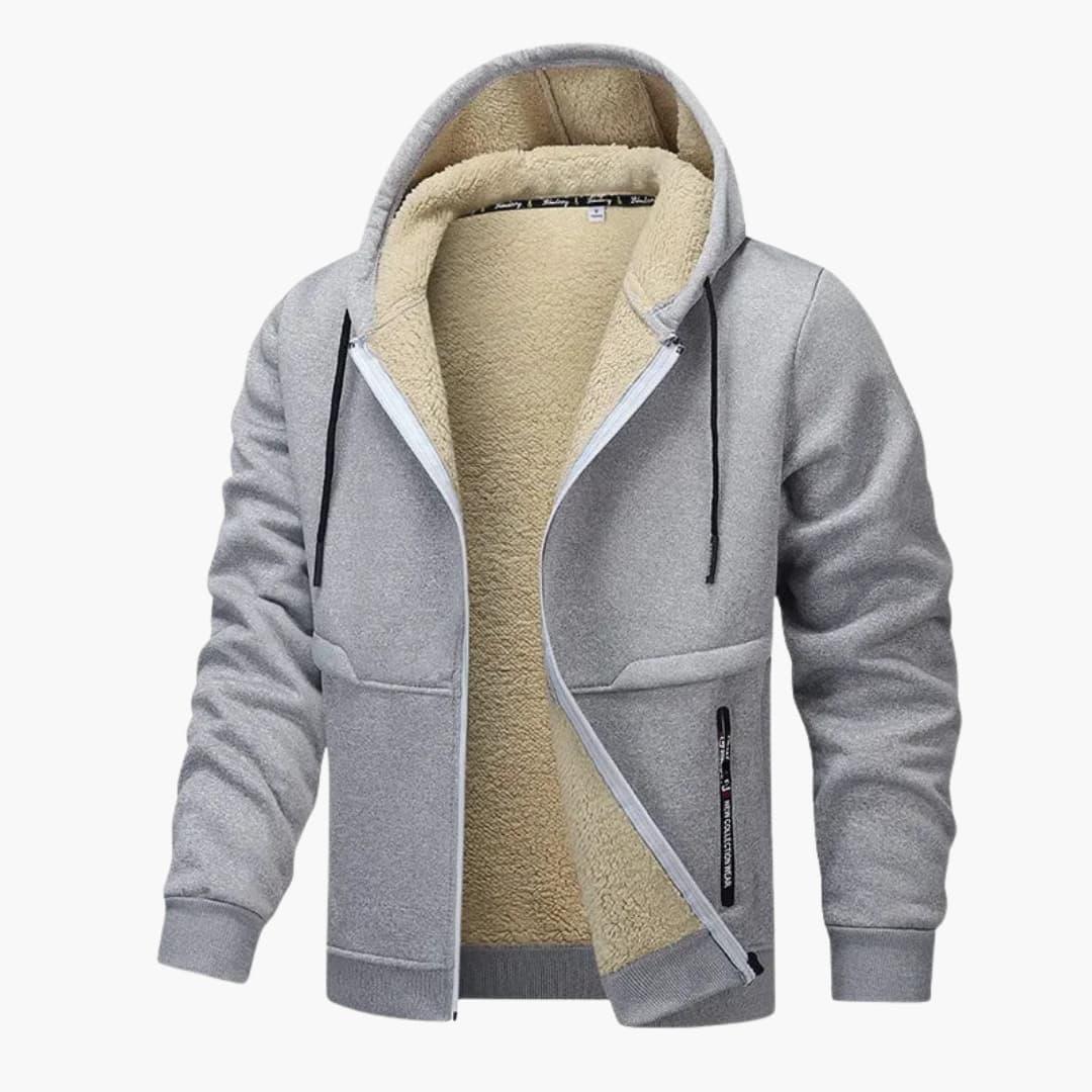 Chaqueta polar para hombre con cremallera y manga larga