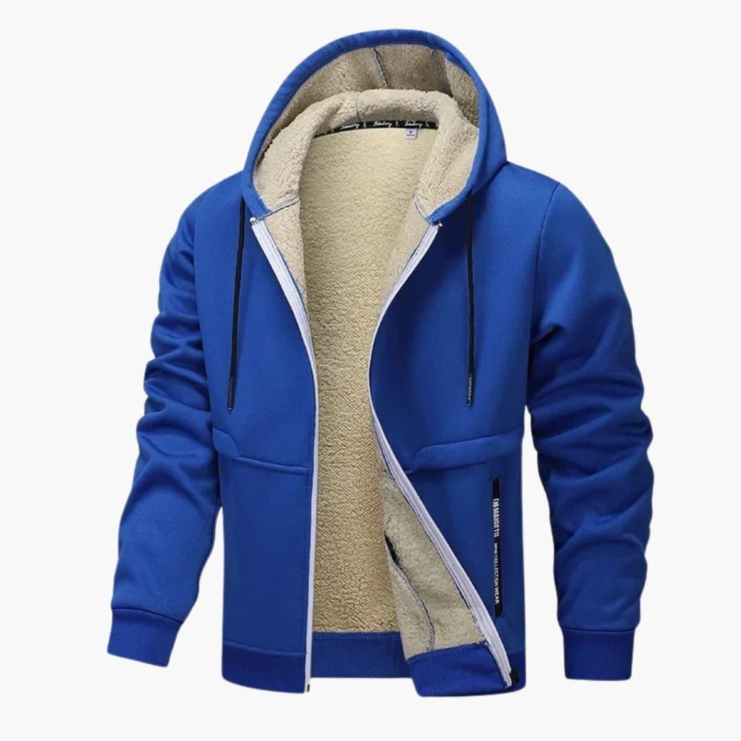 Chaqueta polar para hombre con cremallera y manga larga