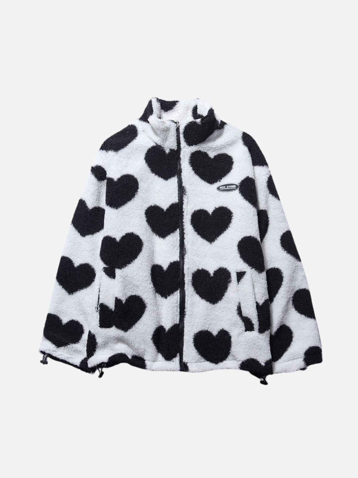 Chaqueta reversible con estampado de corazones