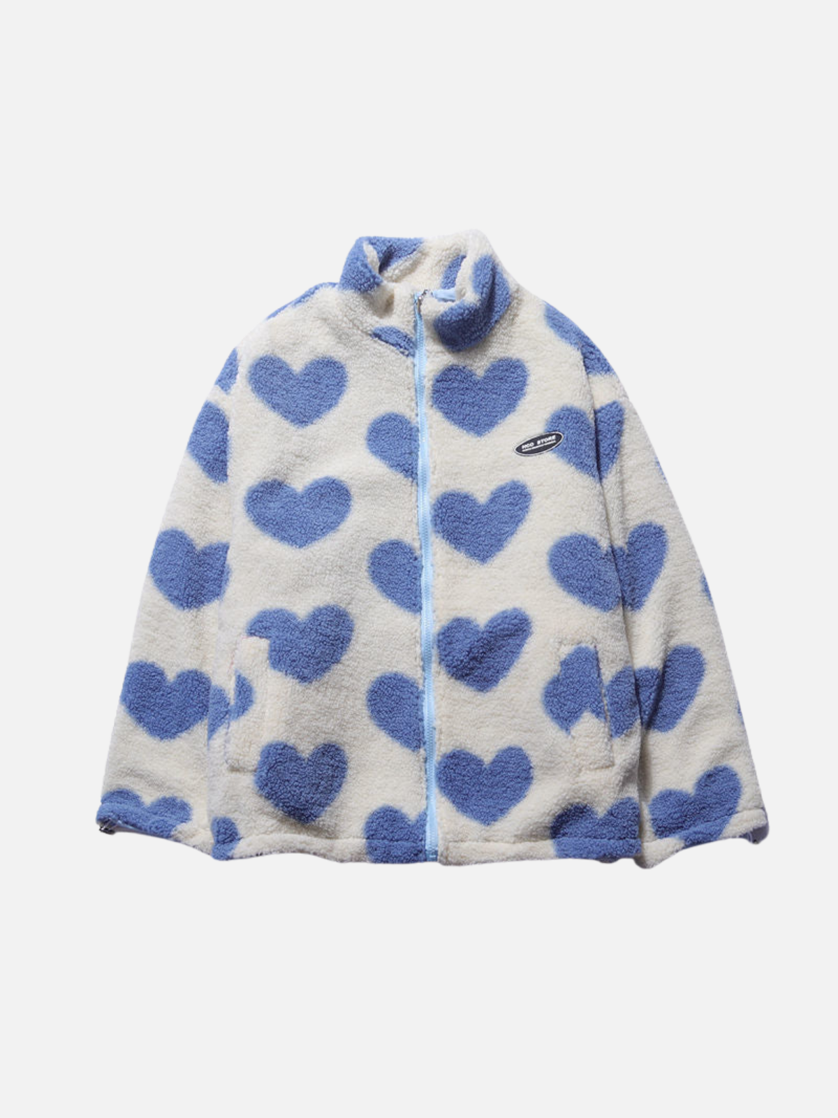 Chaqueta reversible con estampado de corazones