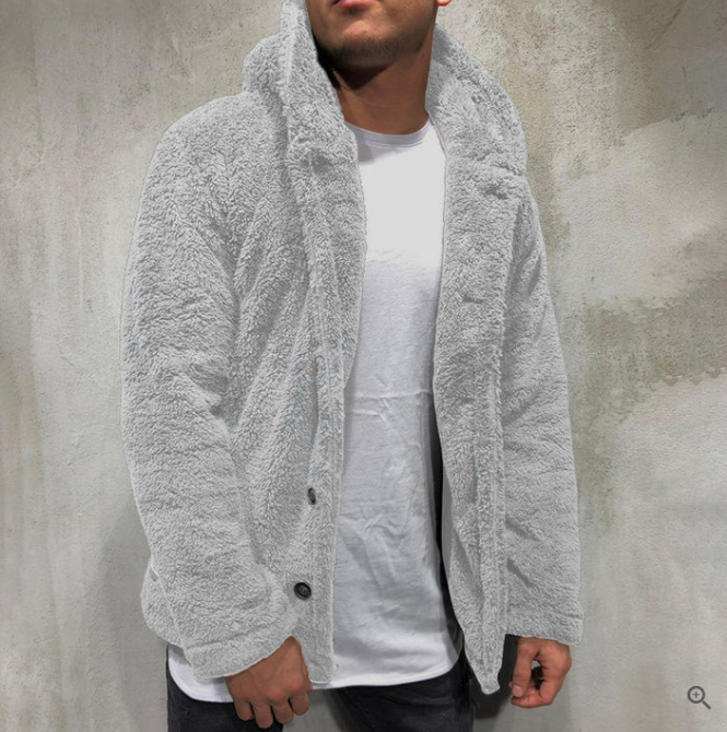 Chaqueta sherpa con capucha para hombre
