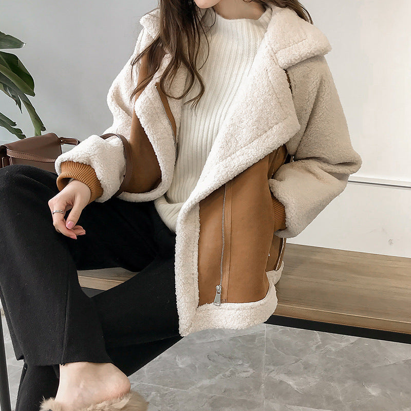 Chaqueta sherpa oversize para mujer