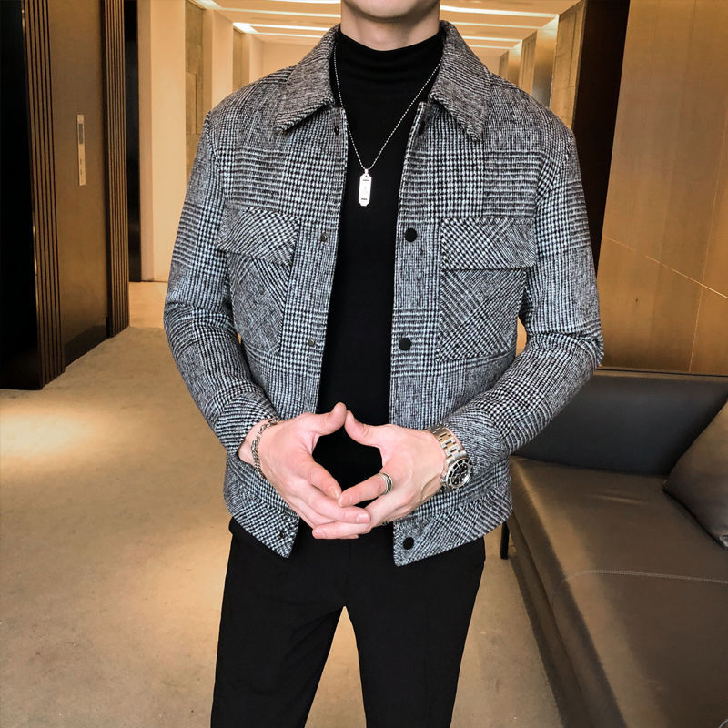 Chaqueta sobrecamisa a cuadros para hombre