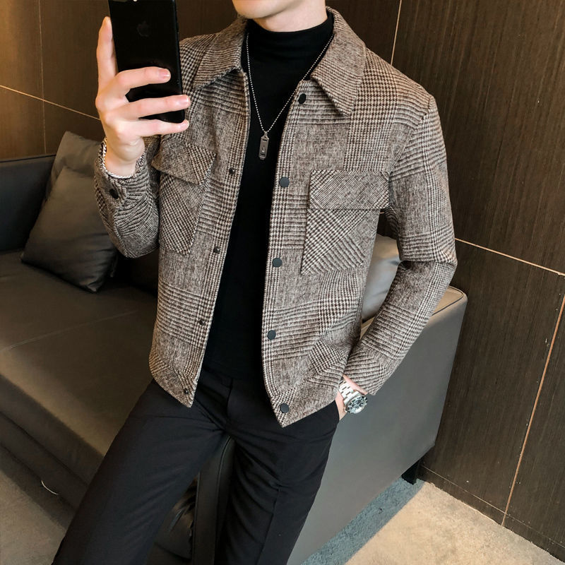 Chaqueta sobrecamisa a cuadros para hombre