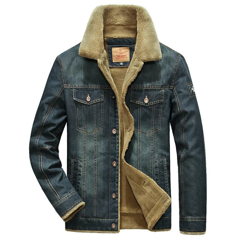 Chaqueta vaquera para hombre con forro sherpa