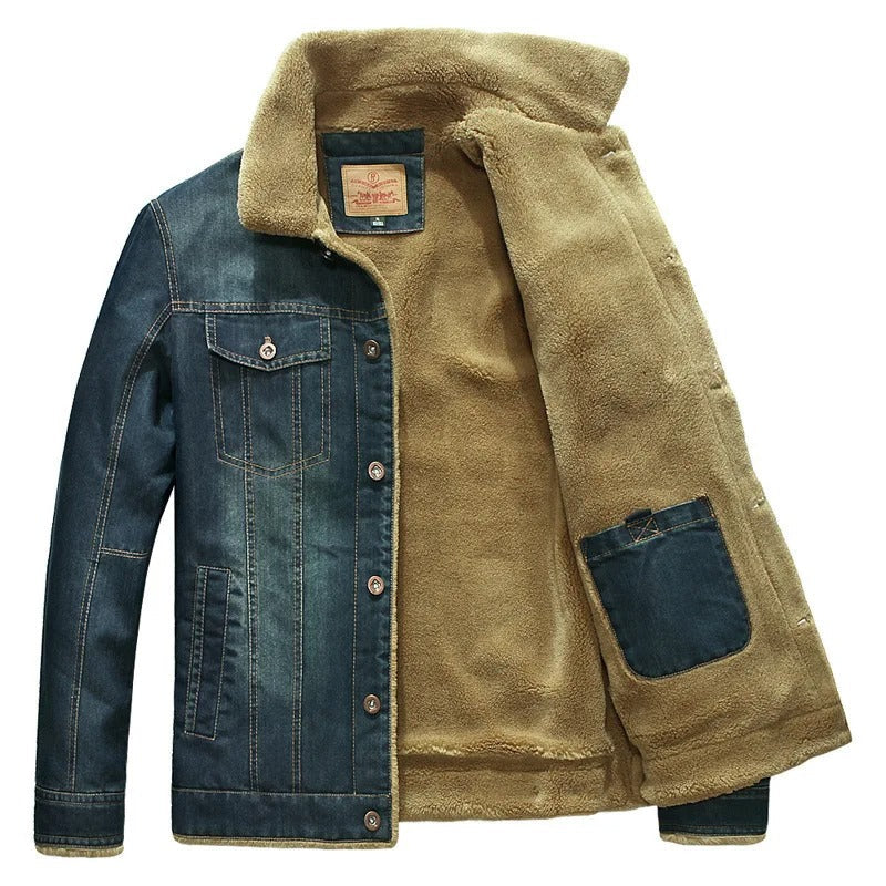 Chaqueta vaquera para hombre con forro sherpa